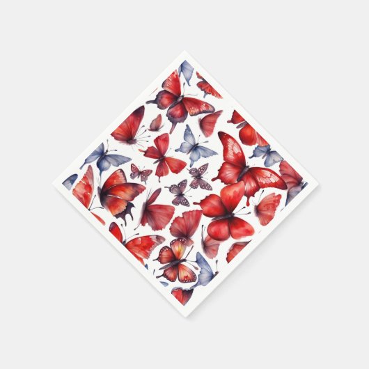 Serviette En Papier L'art des papillons aquarelles (Coin)