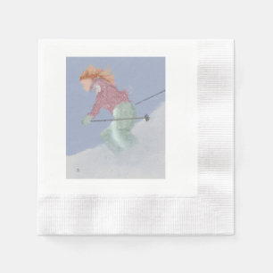 Serviette En Papier L'art du ski féminin