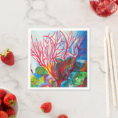 Serviette En Papier L'art océanique de Red Coral Reef (En situation)