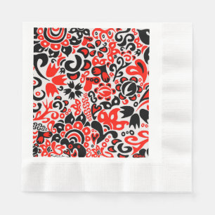 Serviette En Papier L'art populaire ukrainien motif floral abstact