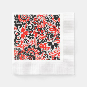 Serviette En Papier L'art populaire ukrainien motif floral abstact