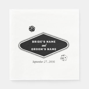 Serviette En Papier Las Vegas Casino Destination Mariage Noir Blanc