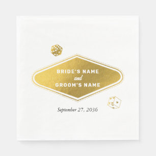 Serviette En Papier Las Vegas Casino Destination Wedding Gold
