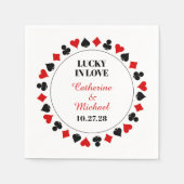 Serviette En Papier Las Vegas Casino Lucky In Love Mariage (Devant)