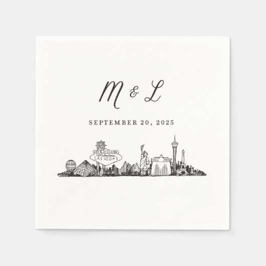 Serviette En Papier Las Vegas Cocktail Napkins (Devant)