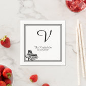 Serviette En Papier Las Vegas Destination Mariage Napkin (En situation)