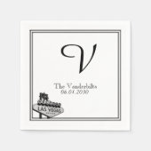 Serviette En Papier Las Vegas Destination Mariage Napkin (Devant)
