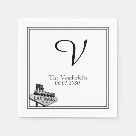 Serviette En Papier Las Vegas Destination Mariage Napkin (Devant)