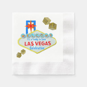 Serviette En Papier Las Vegas Lucky in Love Celebration