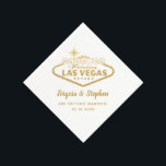 Serviette En Papier Las Vegas Mariage Custom<br><div class="desc">Mariage en Fabulous Las Vegas Connectez-vous à fausse feuille d'or et à des serviettes texte personnalisées pour un mariage à thème Vegas ou Vegas, soirée de fiançailles, réception, douche nuptiale ou soirée de bachelorette ou dîner de répétition! POUR MODIFIER : couleur du texte, polices et conception complète, cliquez sur "customiser...</div>
