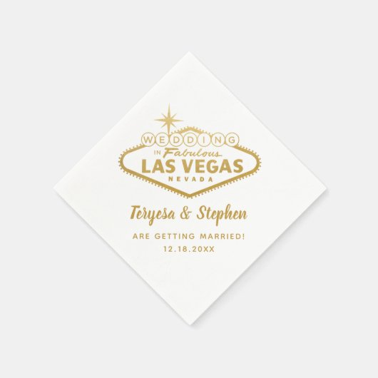 Serviette En Papier Las Vegas Mariage Custom (Coin)