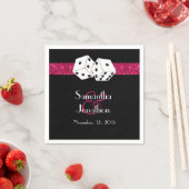 Serviette En Papier Las Vegas Mariage Dice Thème Hot rose Faux Parties (En situation)