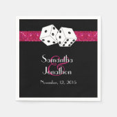 Serviette En Papier Las Vegas Mariage Dice Thème Hot rose Faux Parties (Devant)