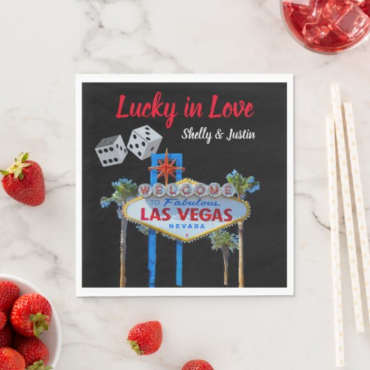 Serviette En Papier Las Vegas Mariage personnalisé (En situation)