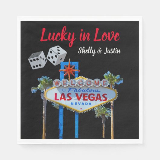 Serviette En Papier Las Vegas Mariage personnalisé (Devant)