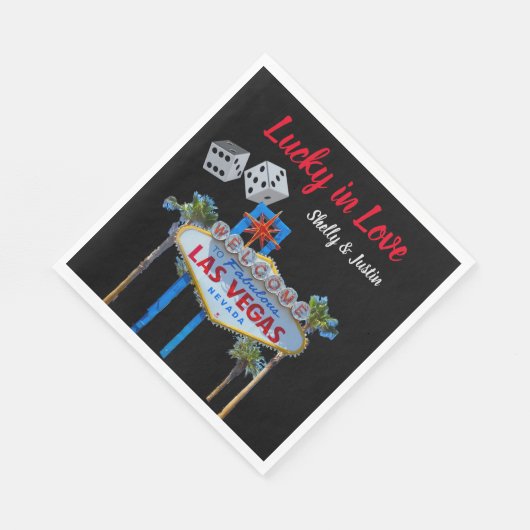 Serviette En Papier Las Vegas Mariage personnalisé (Coin)
