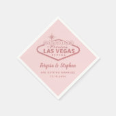 Serviette En Papier Las Vegas Mariage Rose or rose (Coin)
