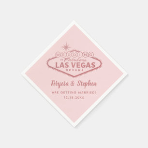 Serviette En Papier Las Vegas Mariage Rose or rose
