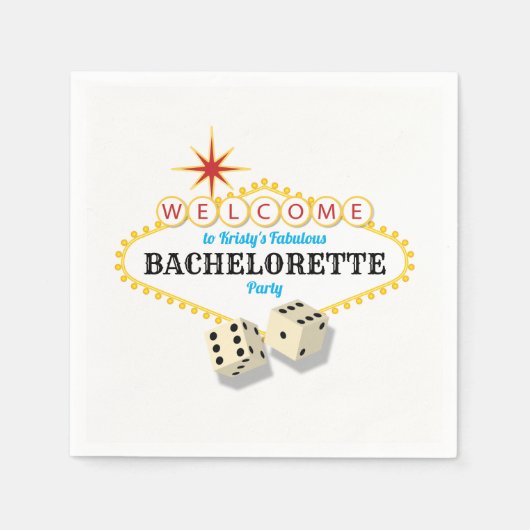 Serviette En Papier Las Vegas Marquee Bachelorette (Devant)
