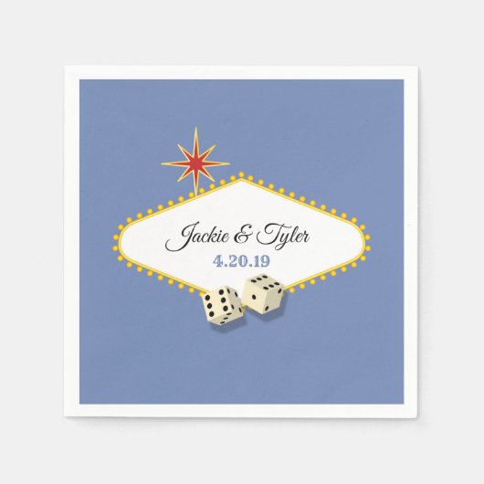 Serviette En Papier Las Vegas Marquee Mariage à Hydrangea (Devant)