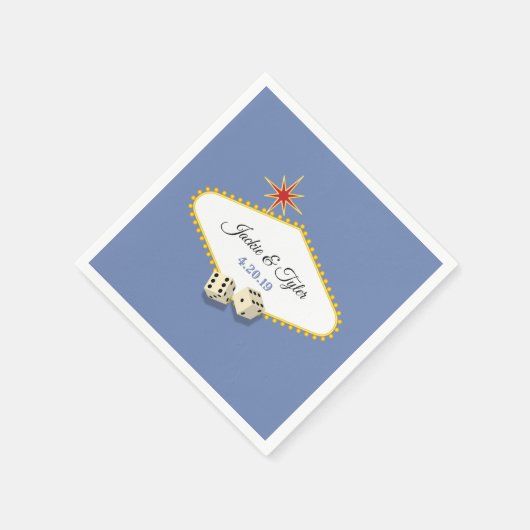 Serviette En Papier Las Vegas Marquee Mariage à Hydrangea (Coin)