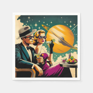Serviette En Papier Las Vegas Martini Gangster Party d'ère spatiale