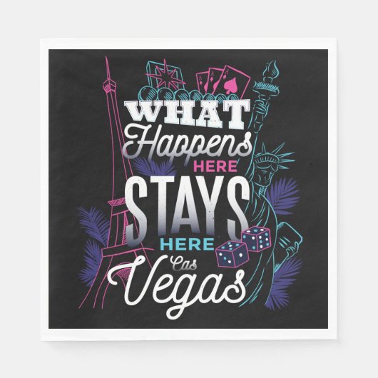 Serviette En Papier Las Vegas, Nevada, Casino, Mariage, Anniversaire,  (Devant)