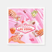 Serviette En Papier Las Vegas Poker Filles Soirée Rose (Devant)