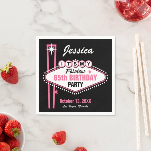 Serviette En Papier Las Vegas Rose C'est mon (En situation)