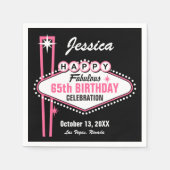 Serviette En Papier Las Vegas rose heureux (Devant)