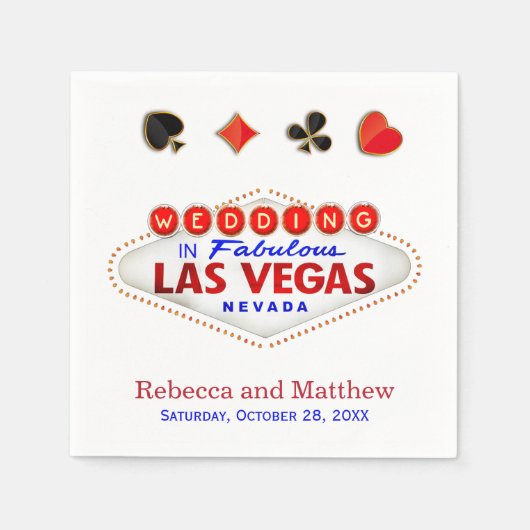 Serviette En Papier Las Vegas Se marier Mariage fabuleux (Devant)
