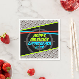 Serviette En Papier Laser Tag Boys Anniversaire Fête Décor personnalis