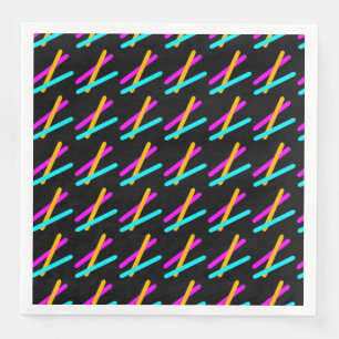 Serviette En Papier Laser Tag Party Neon Turquoise violet orange