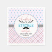 Serviette En Papier "Lashes Ou Staches" Parti Moderne De Révélation De (Devant)