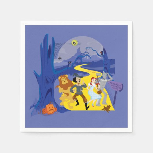Serviette En Papier L'Assistant D'Oz™ | Forêt hantée d'Halloween (Devant)