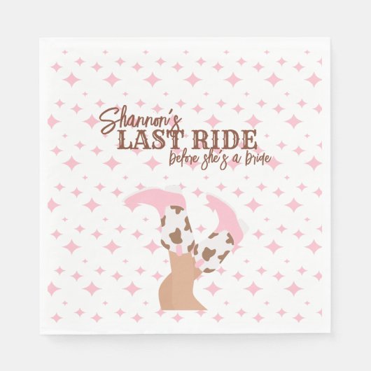 Serviette En Papier Last Ride Bachelorette Party (Devant)