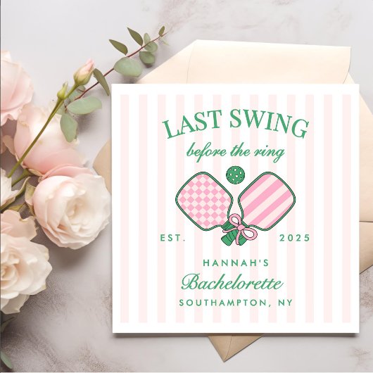 Serviette En Papier Last Swing Before The Ring Pickleball Bach Weekend
