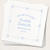 Serviette En Papier Last Toast on the Coast Bachelorette Party Blue