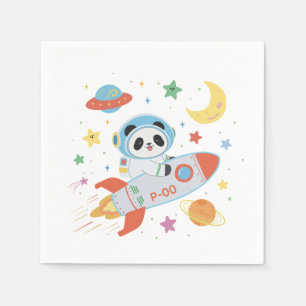 Serviette En Papier l'astronaute bleu et orange Panda