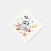 Serviette En Papier l'astronaute bleu et orange Panda (Coin)