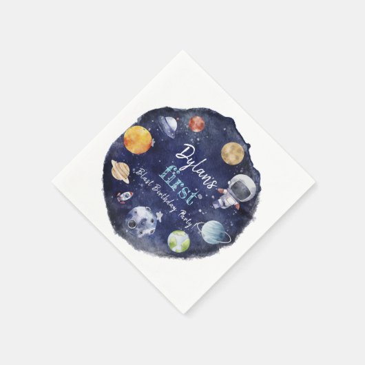 Serviette En Papier L'astronaute spatiale garçon 1er anniversaire (Coin)