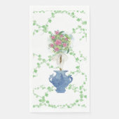 Serviette En Papier Lattice Green Topiary Roses Ginger jars jar (Devant)