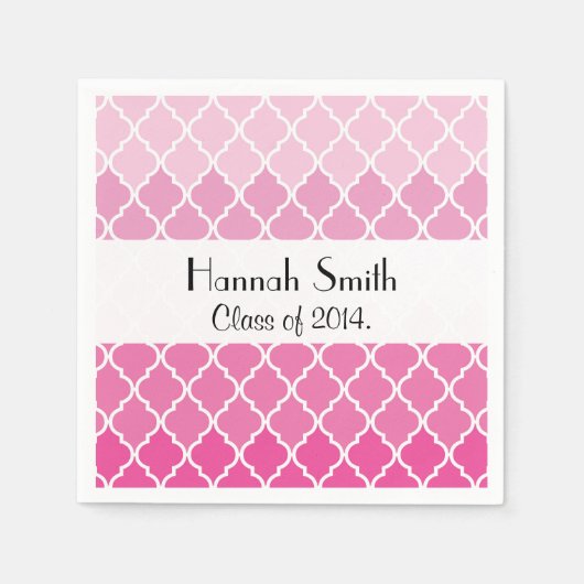 Serviette En Papier Latticework gris, Trellis marocain, Graduation (Devant)