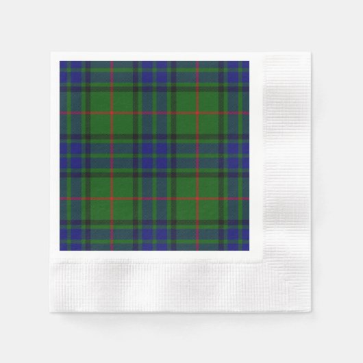 Serviette En Papier Lauder tartan bleu vert plaid (Devant)