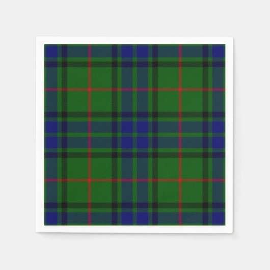 Serviette En Papier Lauder tartan bleu vert plaid (Devant)