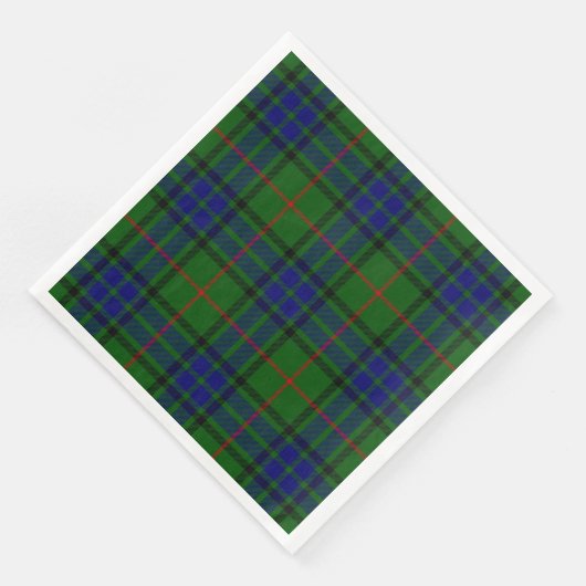 Serviette En Papier Lauder tartan bleu vert plaid (Coin)