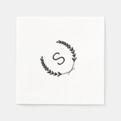 Serviette En Papier Laurel Crest Mariage Monogram Napkins (Devant)