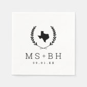 Serviette En Papier Laurel Crest Texas Mariage Monogramme (Devant)