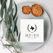 Serviette En Papier Laurel Crest Texas Mariage Monogramme