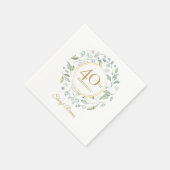Serviette En Papier Laurel Garland Gold 40e anniversaire (Coin)